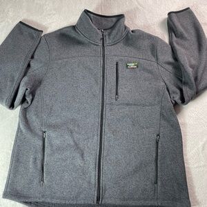 LL Bean Slightly Fitted Sweater Jacket Fleece Full Zip Gray Men's XL EUC